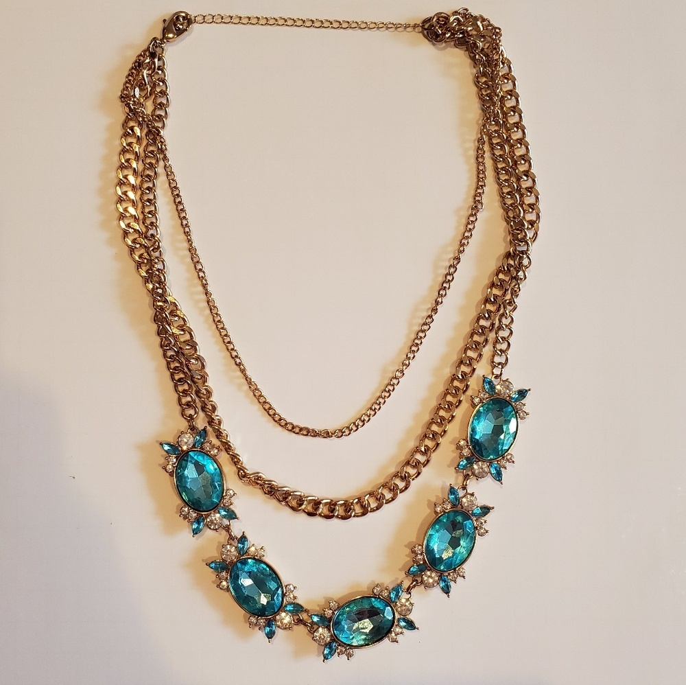 Gorgeous spring blue layered necklace